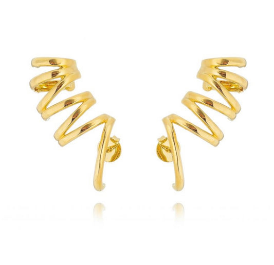 Earring Cuff Seven Rows - Gold Plated